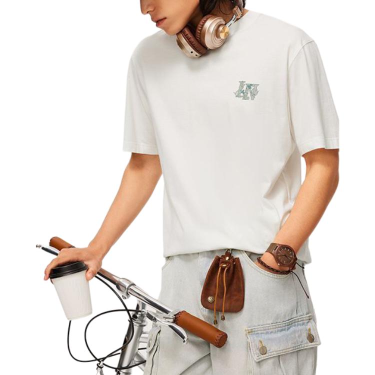 Li Ning Sports Life Collection Drop Shoulder Sleeve T Shirt Unisex Light Moss Blue AHSU319-4