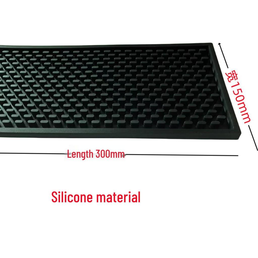 Black Non-slip Heat-insulating Rubber Bar Mat and Teaware Drainer Coaster