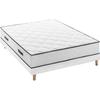 Mattress + Box Spring Set 140 X 190 Cm - Springs - 7 Zones - 27 Cm - Balanced - DEKO DREAM Relaxation