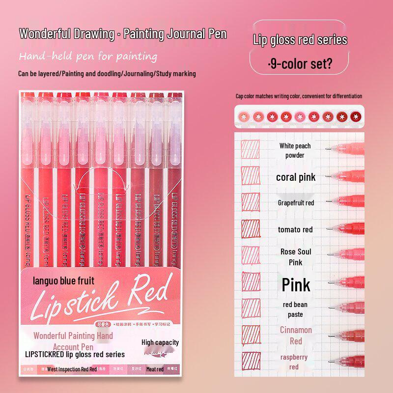 Morandi Color Large Capacity Blue Fruit Journal Pen - Colored Neutral Pen for Note-Taking and Highlighting