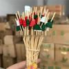 Santa Claus Bamboo Christmas Cocktail and Fruit Skewers