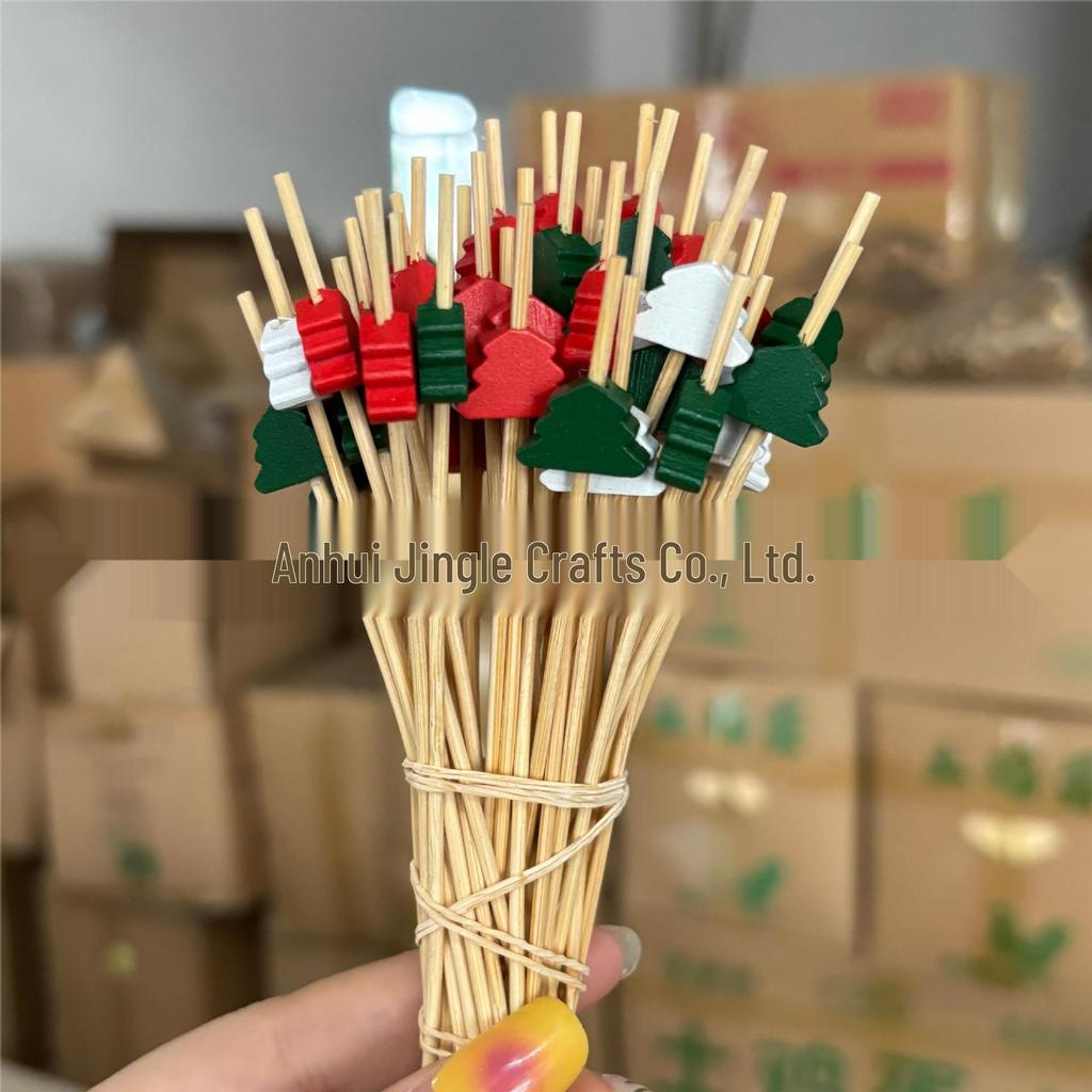 Santa Claus Bamboo Christmas Cocktail and Fruit Skewers