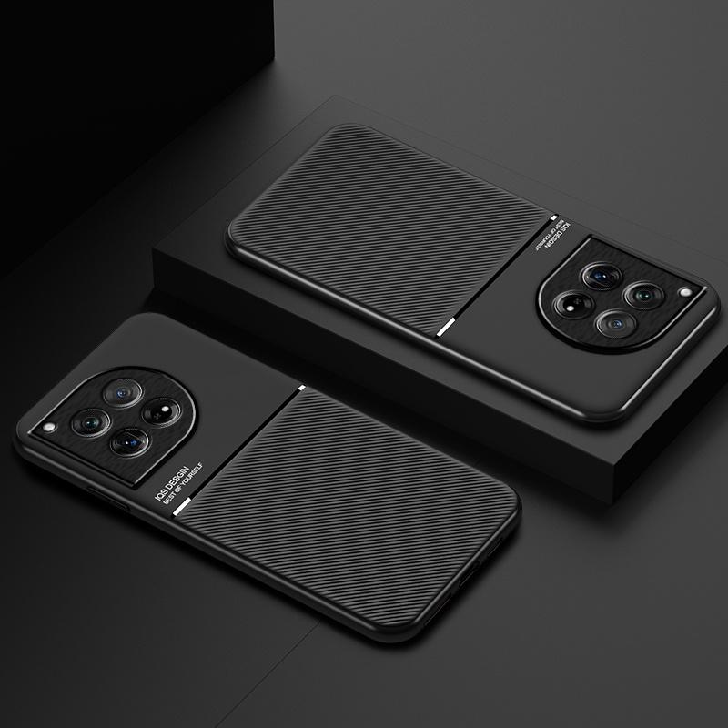 For OnePlus 12 5G Case Car Magnetic Holder Leather Plate Back Cover for OnePlus12 One Plus12 OneMore 12 2024 CPH25816.82" Cases