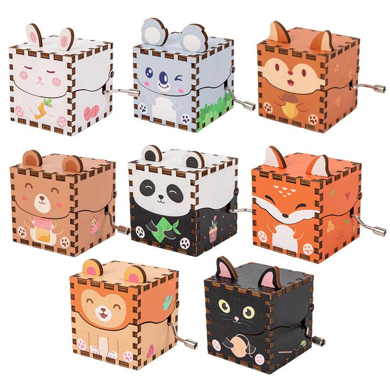 Wooden Puzzle Music Box Animal Rabbit Fox Panda Toy For Preschool Girls And Boys Gift Idea
