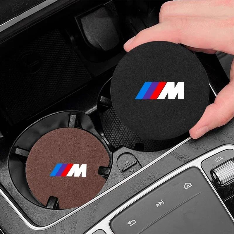 Wildleder Auto Rutschfest Wasserbecher Isolierpad Dekorative Wasseruntersetzer Für BMW M E46 E90 E60 F10 F30 F20 E39 E36 X5 E70 F25 F15
