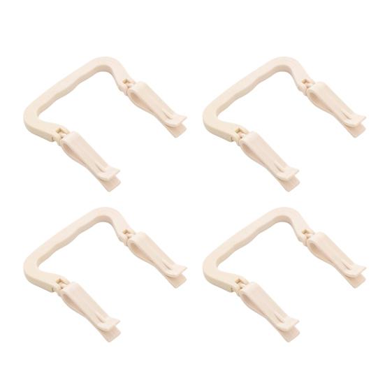 

4Pcs Trash Can Clips Anti-Slip Double Clip Design Easy Installation Handle Garbage Bag Trash Fastener Can Barrel Household Helper бежевий