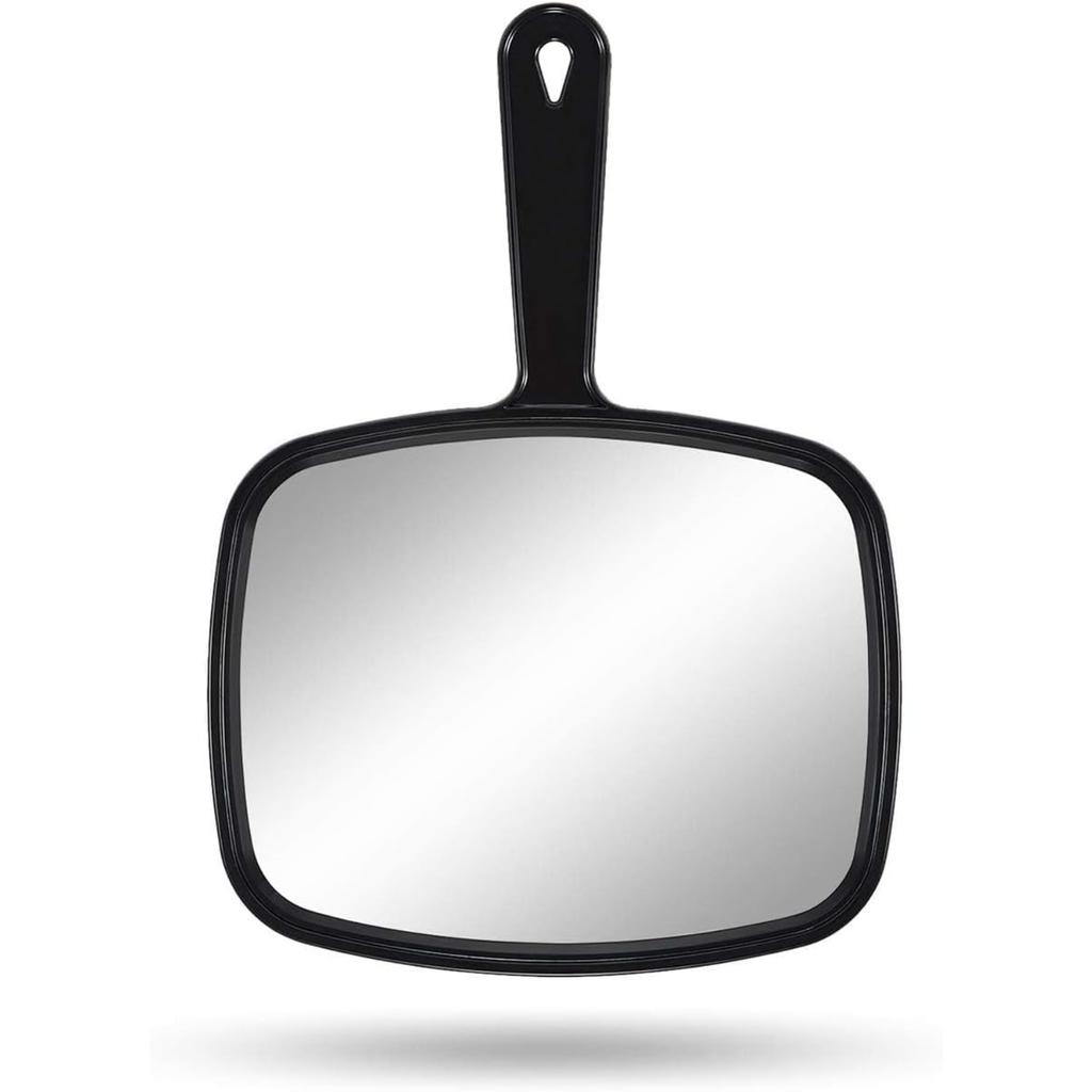 10.3" L x 7.4" W Hand Mirror for Home and Barber, Black