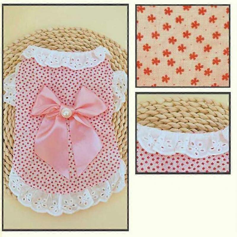 Dog Clothes Stylish Sweet Bow Dog Skirt for Pet Use 3Pcs Pink