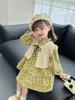 Girls' Stylish Princess Vest Dress Set – Long-Sleeve Floral for Spring & Autumn 2025