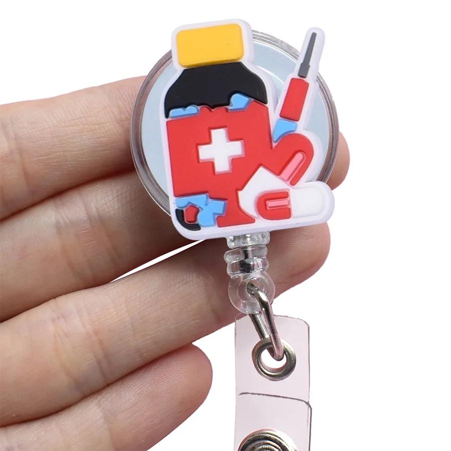 1PCS Nurse Work Card Holders Retractable Badge Reels Cute Cartoon Badge Reels Doctor ID/IC Card Holder Hospital Supplies