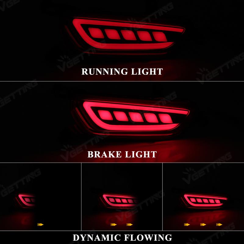 LED Rear Bumper Reflector Lights For Mazda CX-3 CX3 2015 2016 2017 2018 2019 Brake Warning Dynamic Turn Signal Lamps Left/Right
