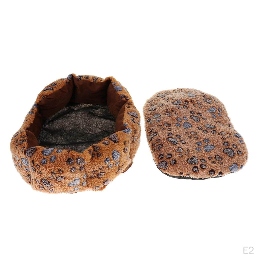 Pet Dog Puppy Cat Fleece Warm House Cushion Nest Mattenauflage Kennel Blanket ( Foorprint Decor )