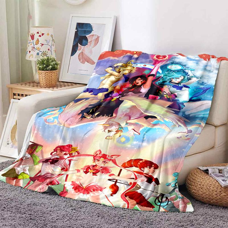 Sailor Moon Anime Fashion Cartoon Monster Flannel Fluffy Fleece Throw Blanket Children and Adult Gift Sofa Travel
