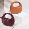 Geflochtene Damen Umhängetasche Mode Einfarbige Mini-Handtasche Hobo-Tasche Beutel Umhängetasche