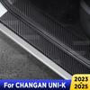 For Changan UNI-K 2024 2025 Auto Tailgate Guard Door Sill Pedal Carbon Fibre Texture Accessories Leather PU Car Sticker Trim
