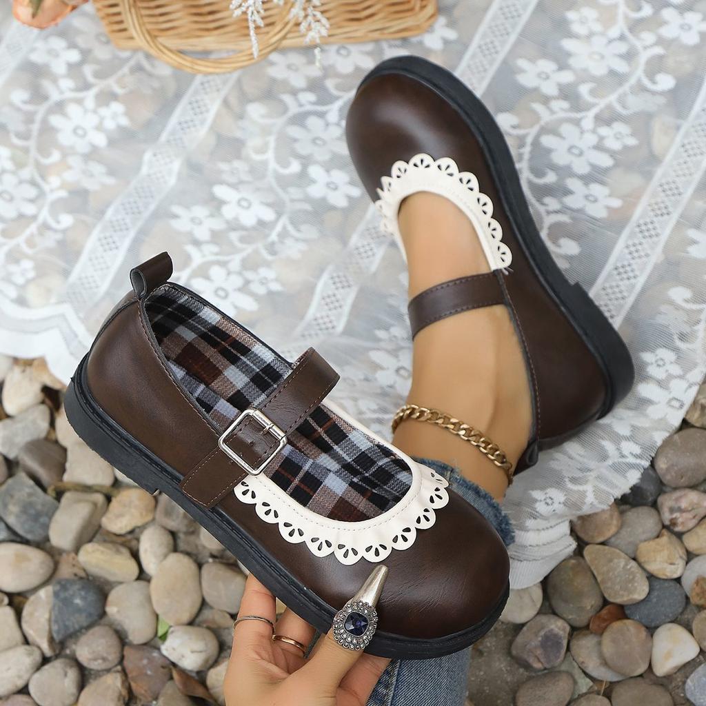 French Round Head Student with Skirt Japanese Single Shoes 2025 Spring and Summer New Retro Mary Jane Small Leather Shoes Women
