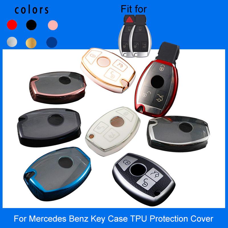 New Soft TPU Car Remote Key Case Cover Holder Shell Fob For Mercedes Benz A B R G Class GLK GLA GLC GLR W204 W210 W176 W202 W463