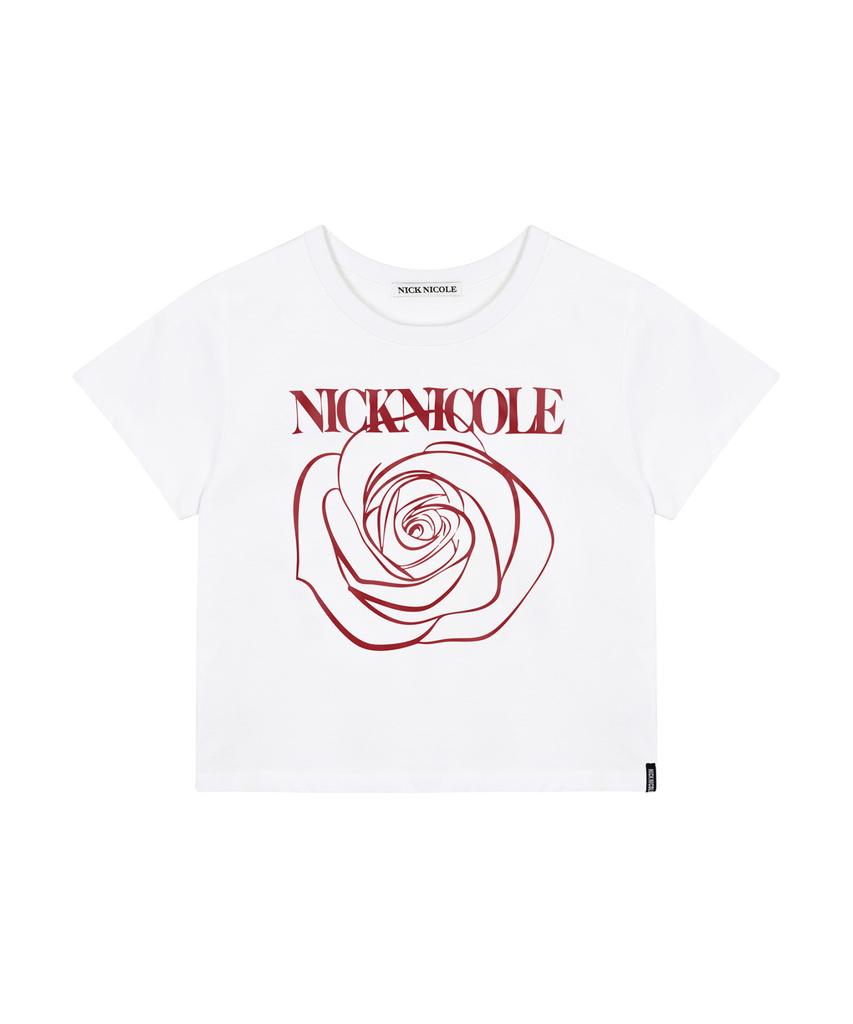 Nigaennikol Rose Signature Crop Top_White Burgundy