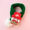 Santa Claus Puppy Kitten Christmas Scarf Elk Pet Color Blocked Scarf Pet Warm Knitted Scarf  Autumn