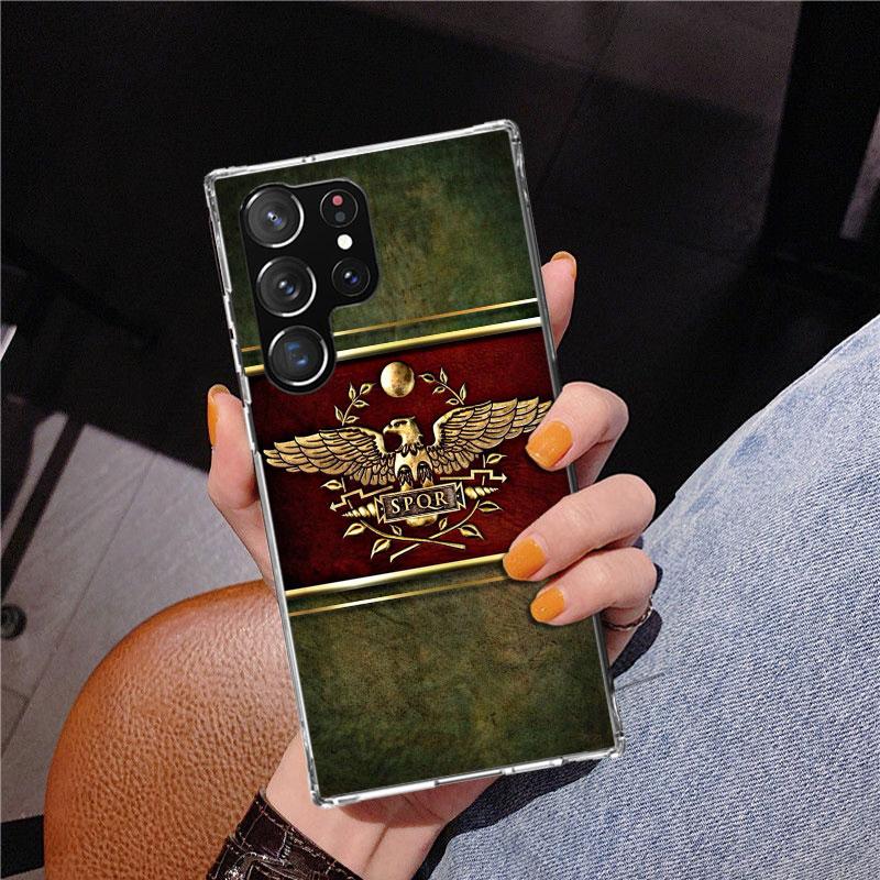 SPQR Römisches Kaiserreich Legionv Handyhülle Für Samsung Galaxy S24 S25 Edge S26 Ultra S23 S22 S21 Plus S20 FE + Personalisierter Druck Co