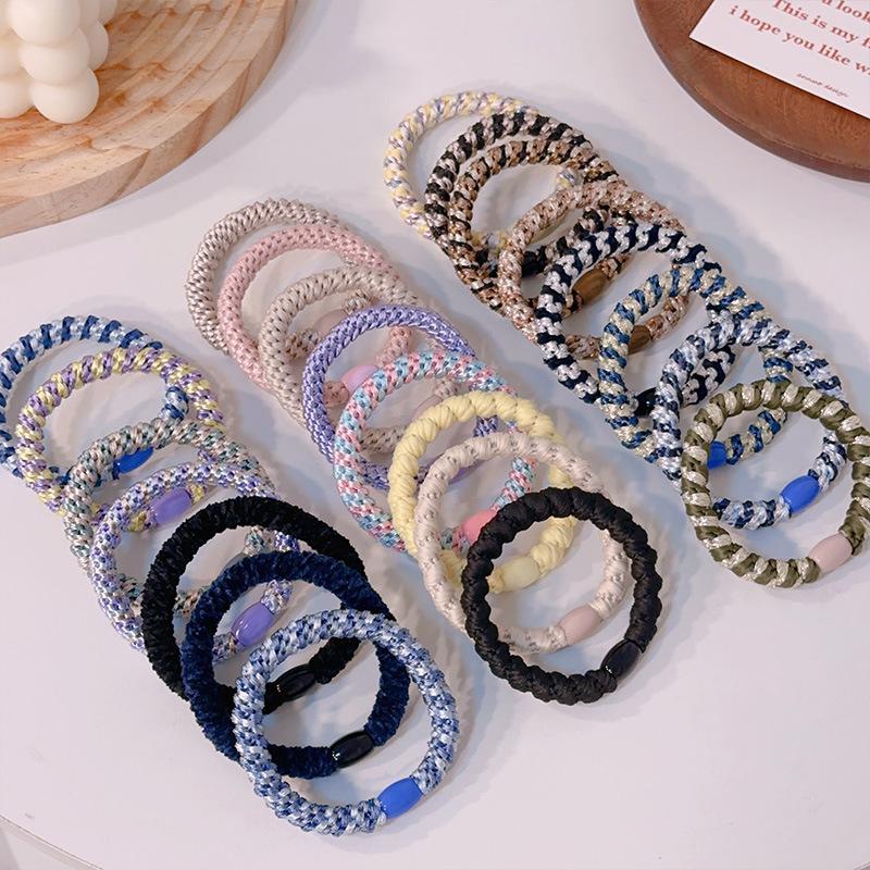 10Pcs Hair Ties Twisted Knitted Rubber Bands Basic Elastic Hair Band Durable Ponytail Holder Women Hair Accessories