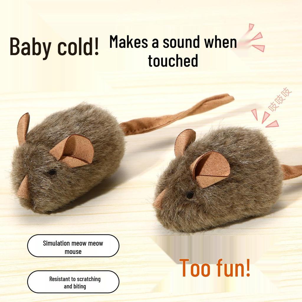 Intelligent Sound-Sensing Plush Mouse Cat Toy - Interactive Self-Amusement Teasing Stick