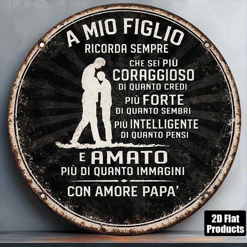 D Flat Pc XInXCm D Flat Round Sign To My Son Vintage Plaque DadS Love To Son Decorative Sign Suitable for Liv