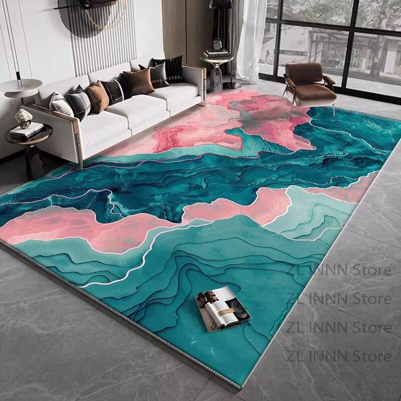 Luxury Marble Style Carpet for Living Room Large Area Texture Decoration Home Washable Rugs Dining Room Bedroom Non-slip Mat