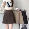 Melaleuca High-Waist Woolen A-Line Skirt: Slimming College Style for Autumn Winter 2025