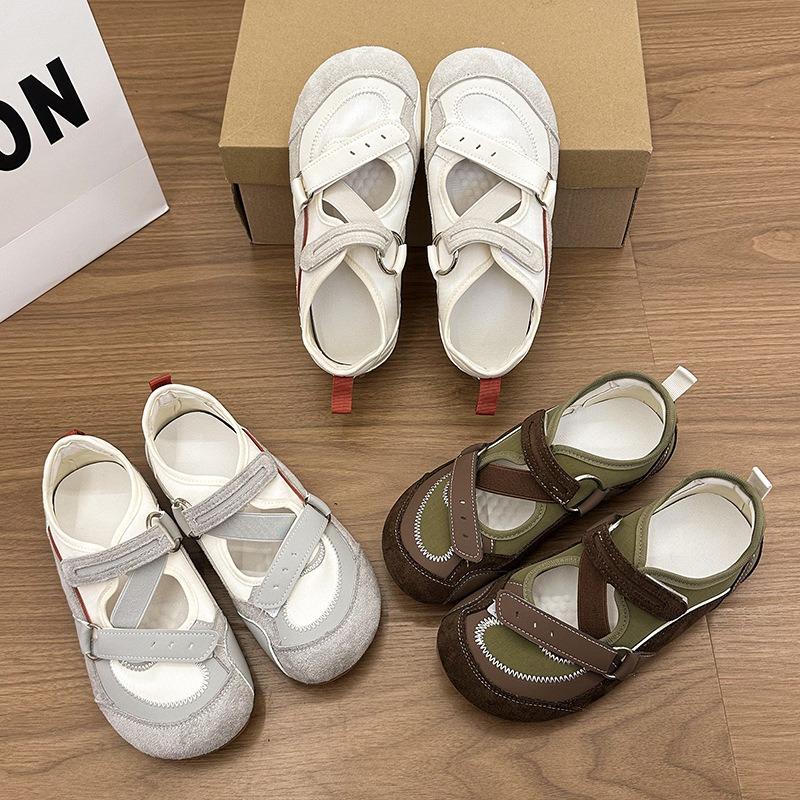 Spring and Summer Color Matching Shoes Women's Hollow Velcro Ballet Training Shoes Sports Shallow Mouth Casual Shoes Women's Shoes