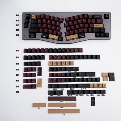 Red Samurai Keycap Set 173 Keys Cherry Profile Double Shot Custom Keycaps for Cherry MX Gateron Kailh Box Switches Mechanical Gaming Gear