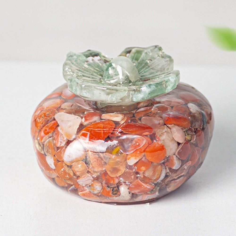 Natural Crystal Resin Decor Ornaments With Plant Shape For Home Living Room Decor