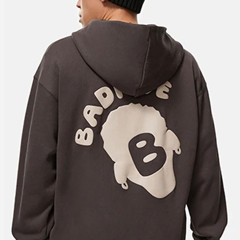 Li Ning Bad Five Letter Print Loose Fit Hoodie Unisex Hoodies Charcoal-Brown AWDT869-3