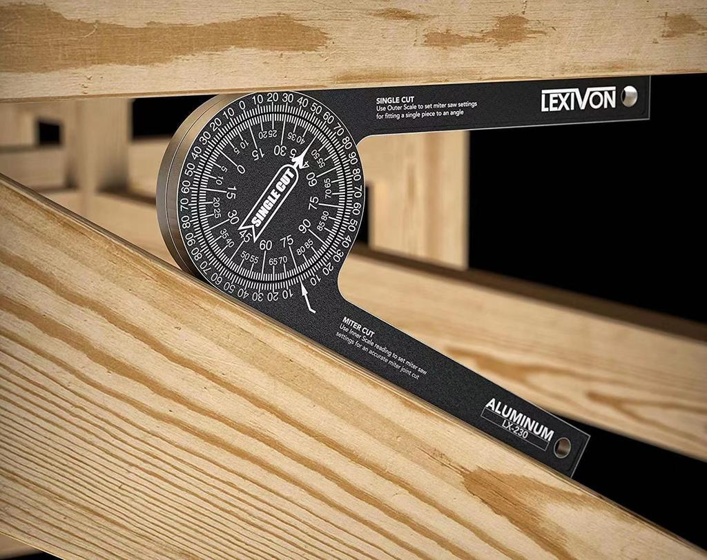 Industrial Grade 360 Horizontal Angle Gauge Protractor for Woodworking & Router Tools Miter Saw & Drill Locator