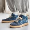Spring Autumn Denim Casual Shoes Men Outdoor Fit Sneaker Male Flats Shoe Canvas High Top Botas Lace Up Ankle Boot Footwear