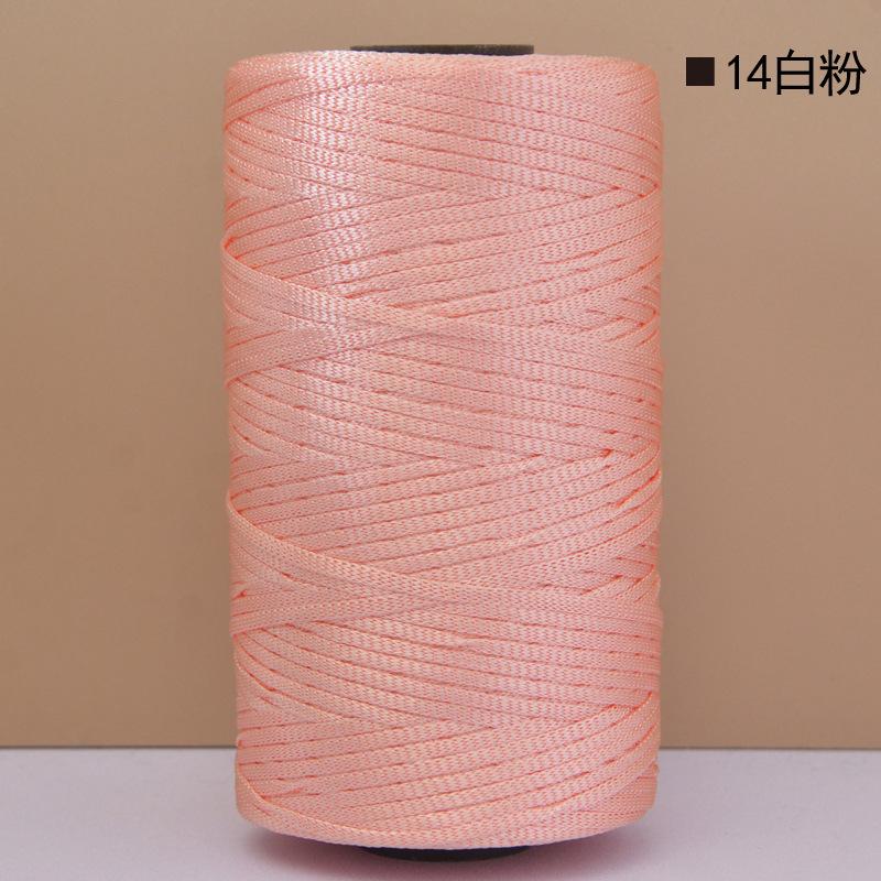 Mercerized Cotton Linen Light Body Ice Silk Flat Belt Wool Hand-Woven Crocheted Diy Hook Bag Hat Seat Cushion Hollow Thread