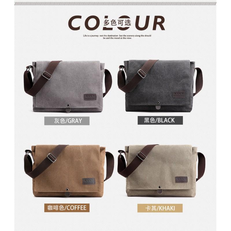 Men's Canvas Cross-body Bag Fashionable Single Shoulder Casual Multi-function Light