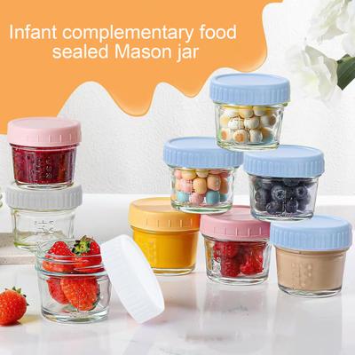 מיכל זכוכית לרוטב לסלט חסין דליפות 2 אונקיות כוסות קטנות לתבלינים לקופסת אוכל רוטב לטבילה עם מכסים בקבוק ריבה רב פעמי מתנות לחנוכת בית