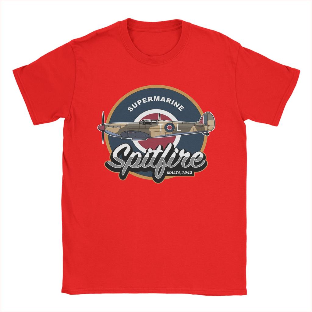 Couple T Shirt Supermarine Spitfire Malta T Shirts Trending Summer Tees Y2K Basic 100 Cotton Clothes Birthday Gift