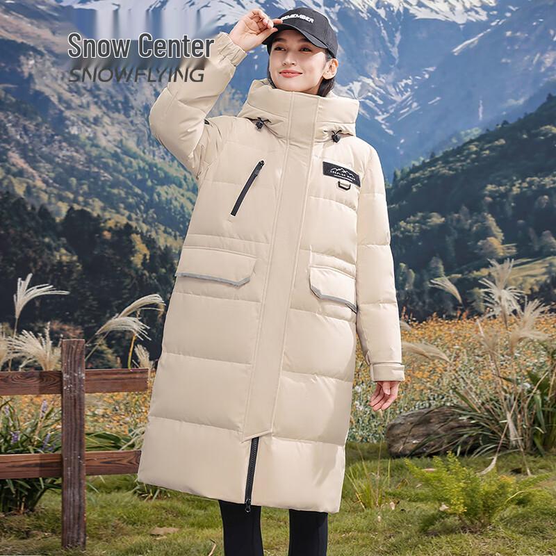 

XueZhongFei Women s 2025 Hooded Mid-Length 90% Duck Down Jacket L 170/92A