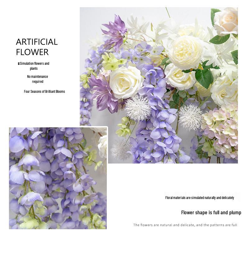 Golden Shower Flower Row Wedding Arch - Outdoor Wall Hanging Decoration