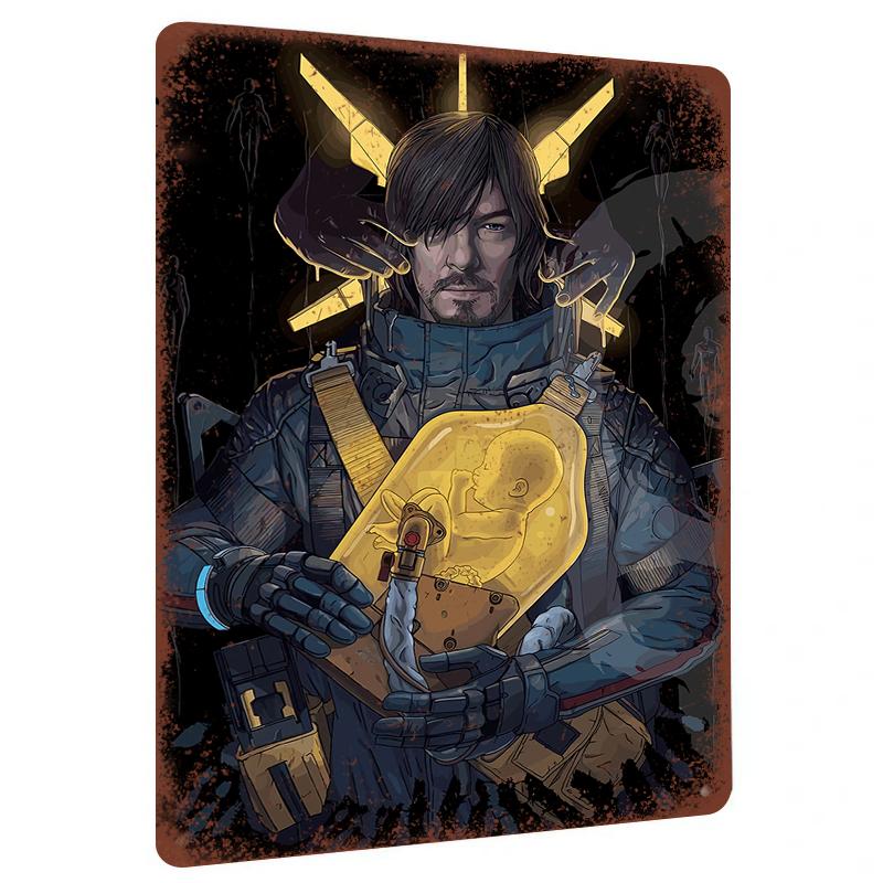 Death Stranding Game Theme Custom Iron Painting Sam Porter Bridges Baby Pod Decorative Wall Art