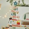 Old Man Snowman Wooden Ladder & Letter Sign Christmas Tree Ornaments for Door & Window Decorations