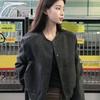 Retro Grey Autumn Baseball Jacket 2025 – Loose Casual American Design