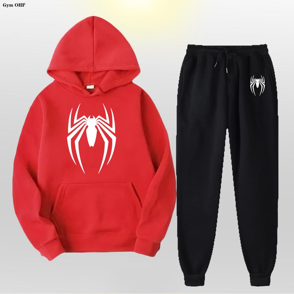Women Men's Tracksuit Spider 2 Pieces Set Sweatshirt + Sweatpants Sportswear Hoody Casual Streetwear Men Clothing Hoodies Suit