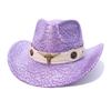 New Sequined Laser Western Cowboy Hat European and American Bull Head Fashion Top Hat Men's and Women's Party Stage Hat