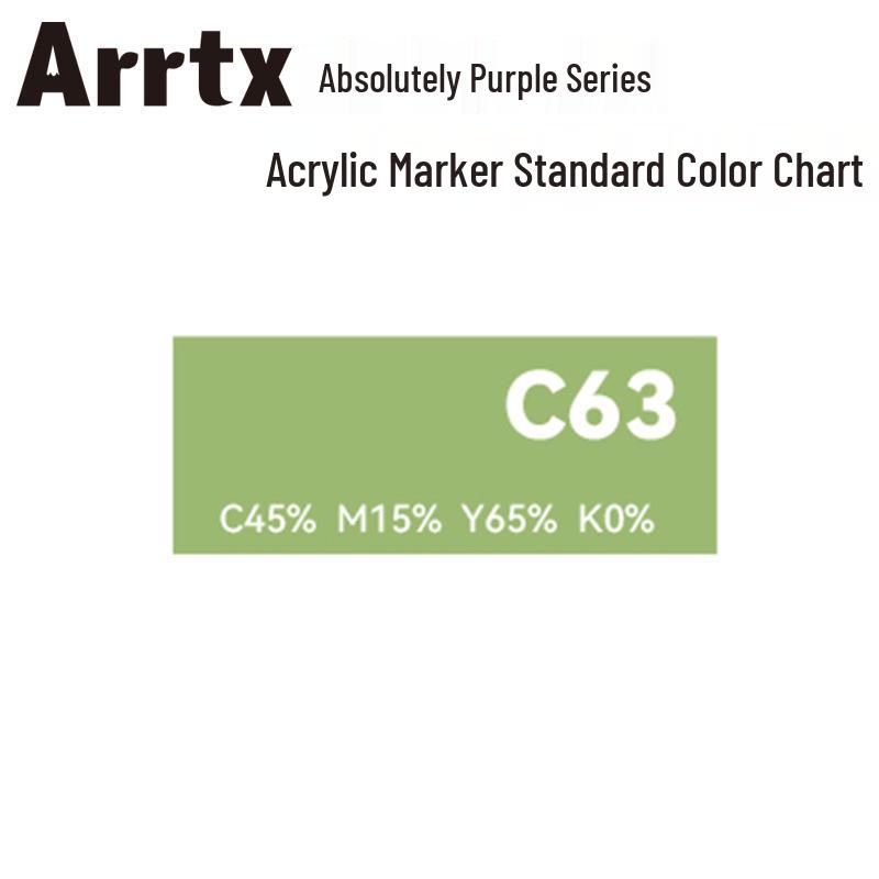 Arrtx Ataishi Akrylový marker s měkkým hrotem, Jeden kus, Absolutní fialová, Styl A/B, 30 barev, Voděodolný, Rychleschnoucí, Krycí.