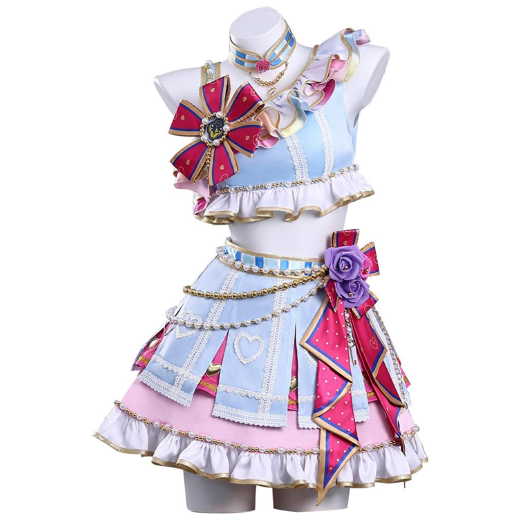 Anime Aikatsu Cheerleader Cosplay Costume Hoshimiya Ichigo School Uniform Outfit Starlight Academy Idol Dress for Girls