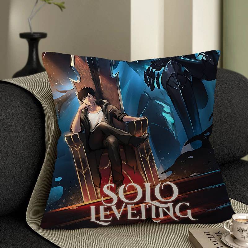 Anime Solo Cartoon Leveling Pillow Gift Home Office Decoration Bedroom Sofa Car Cushion Cover Case 45x45