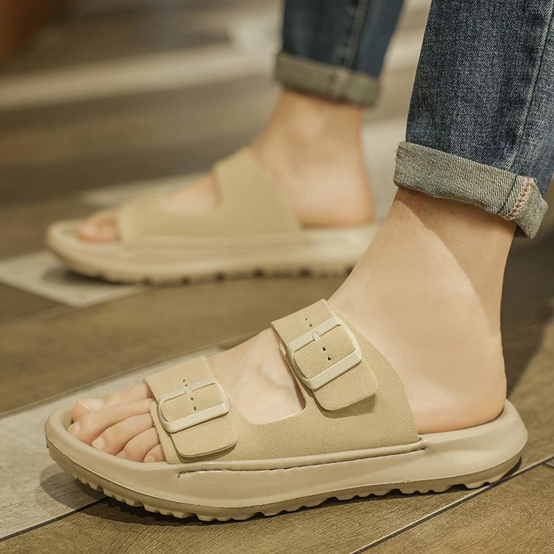 Fashion Summer Men's Slippers Classic  Trend Design Styles Outdoor Leisure Street and Beach Daily Comfortable Shoes Black Versatile